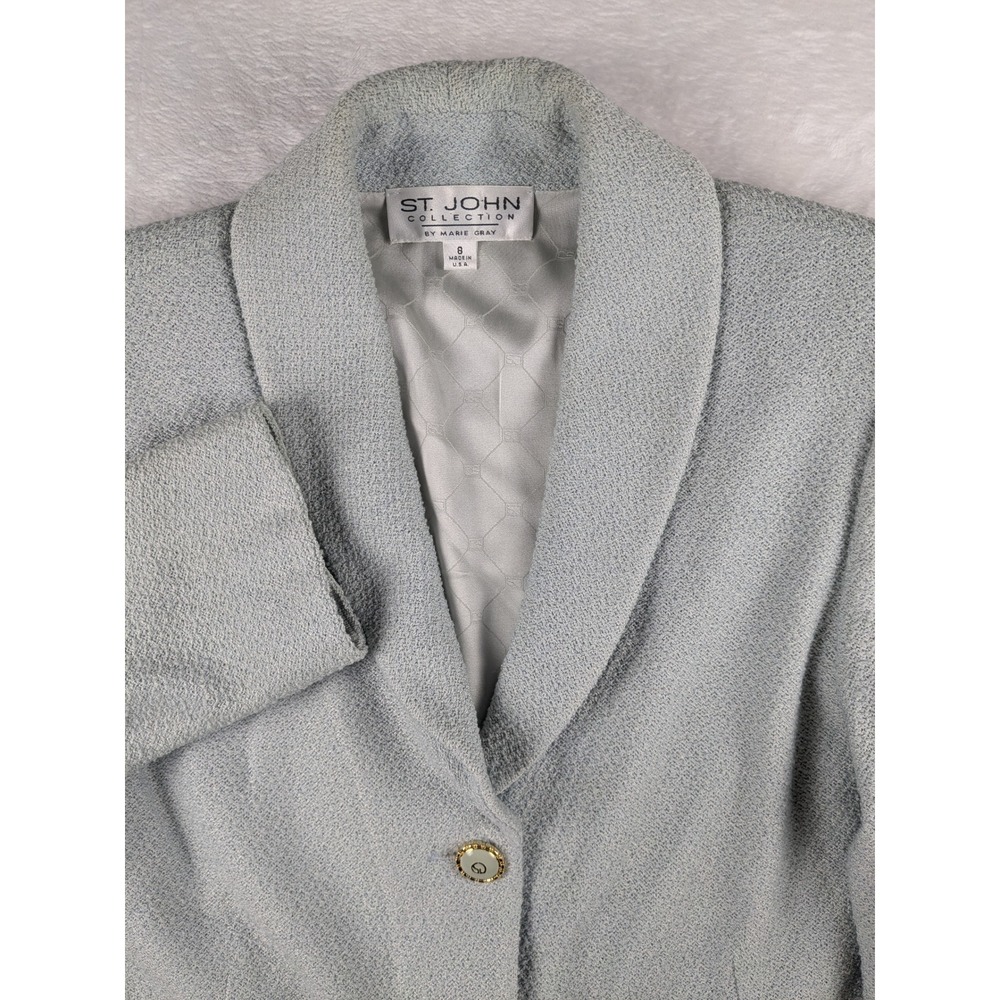 St.‎ John Collection by Marie Gray Knit Blazer Jacket Womens Size 8